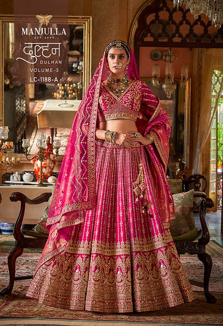 Manjulla Dulhan Vol 3 1188 A Tone Silk Bridal Heavy Lehenga Choli
