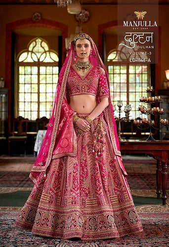 Manjulla Dulhan Vol 3 1146A Tone Silk Heavy Bridal Lehenga Choli