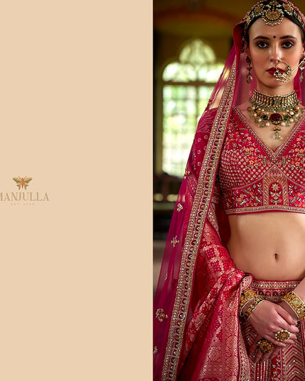 Manjulla Dulhan Vol 3 1146A Tone Silk Heavy Bridal Lehenga Choli