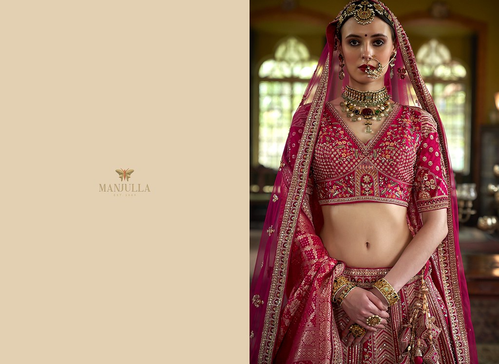 Manjulla Dulhan Vol 3 1146A Tone Silk Heavy Bridal Lehenga Choli