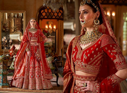 Manjulla Dulhan Vol 3 Bridal Red Tone Silk Heavy Lehenga Choli Collection