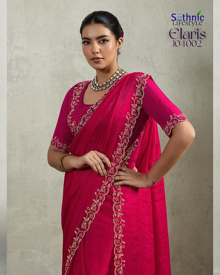 Sethnic Elaris Velvet Chiffon Pallu concept 104002 Festival Wear Saree 2025