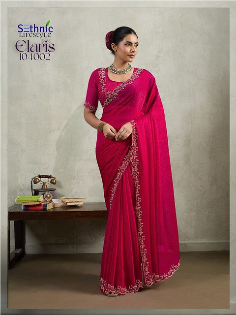 Sethnic Elaris Velvet Chiffon Pallu concept 104002 Festival Wear Saree 2025