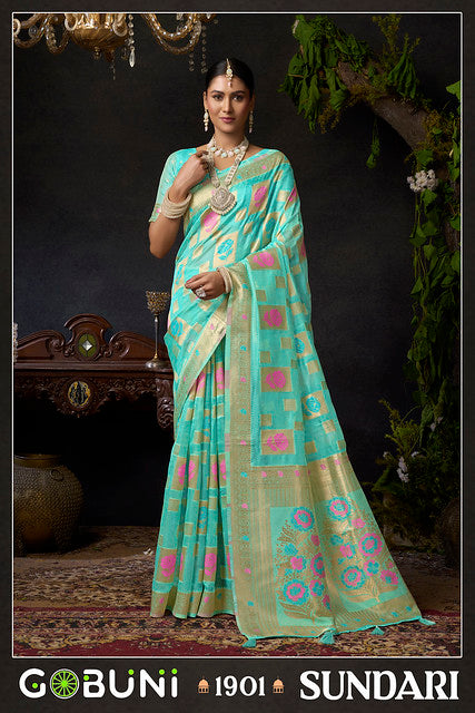 Gobuni Sundari Vol 1  Zhallar Work 1901 Party Wear Saree Collection 2025