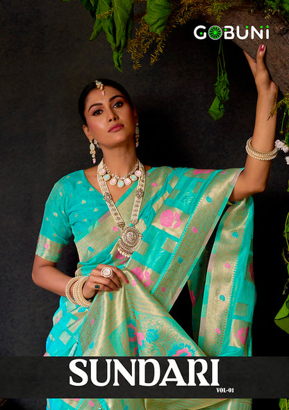 Gobuni Sundari Vol 1  Zhallar Work 1901 Party Wear Saree Collection 2025