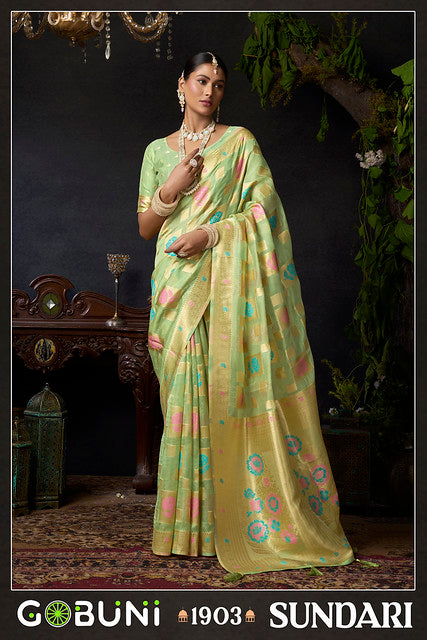 Gobuni Sundari Vol 1  Zhallar Work 1903 Party Wear Saree