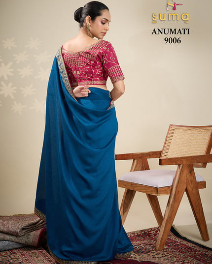 Suma Anumati Vichitra Embroidery Work 9006 Festival Wear Saree Collection