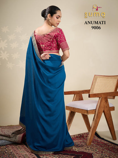 Suma Anumati Vichitra Embroidery Work 9006 Festival Wear Saree Collection