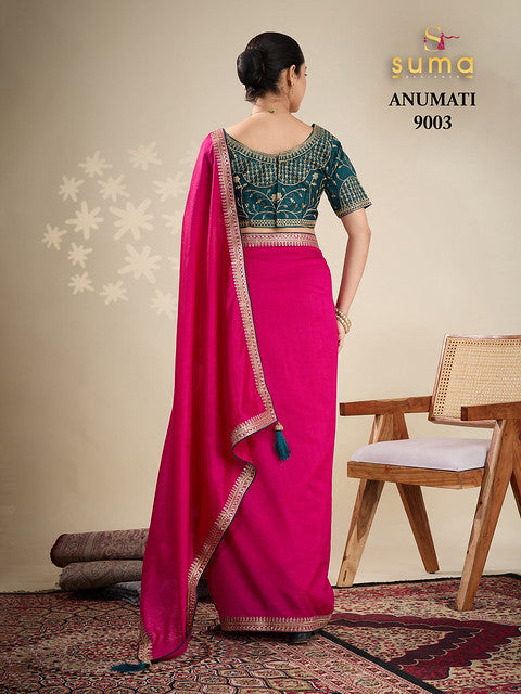 Suma Anumati Vichitra Embroidery Work 9003 Party Wear Saree Collection 2025