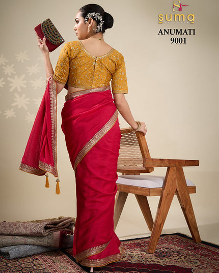 Suma Anumati Vichitra Embroidery Work 9001 Party Wear Saree