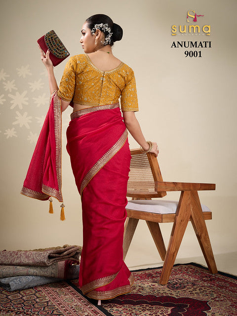Suma Anumati Vichitra Embroidery Work 9001 Party Wear Saree
