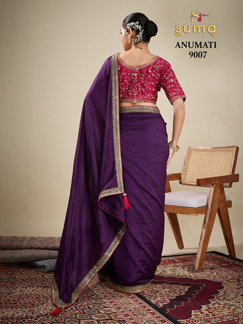 Suma Anumati Vichitra Embroidery Work 9007 Festival Wear Saree Collection