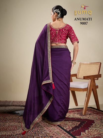 Suma Anumati Vichitra Embroidery Work 9007 Festival Wear Saree Collection