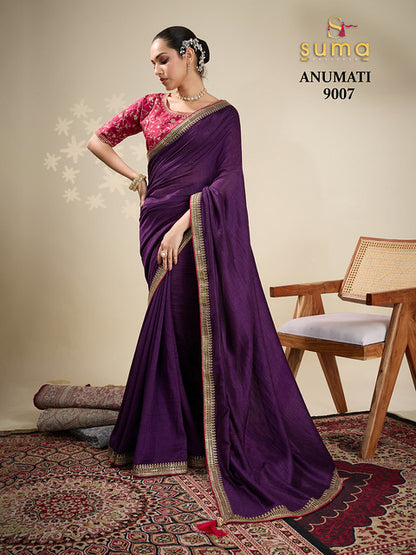 Suma Anumati Vichitra Embroidery Work 9007 Festival Wear Saree Collection