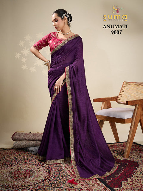 Suma Anumati Vichitra Embroidery Work 9007 Festival Wear Saree Collection
