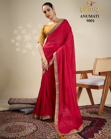 Suma Anumati Vichitra Embroidery Work 9001 Party Wear Saree