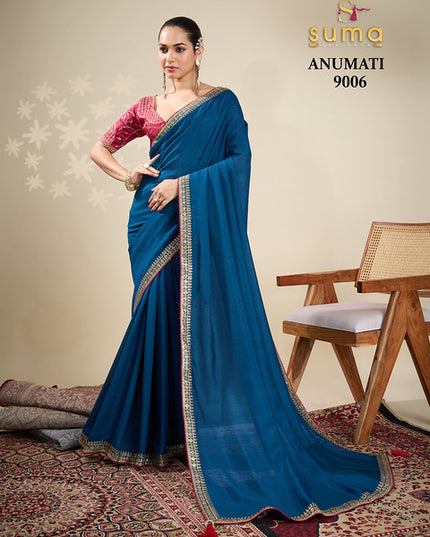 Suma Anumati Vichitra Embroidery Work 9006 Festival Wear Saree Collection
