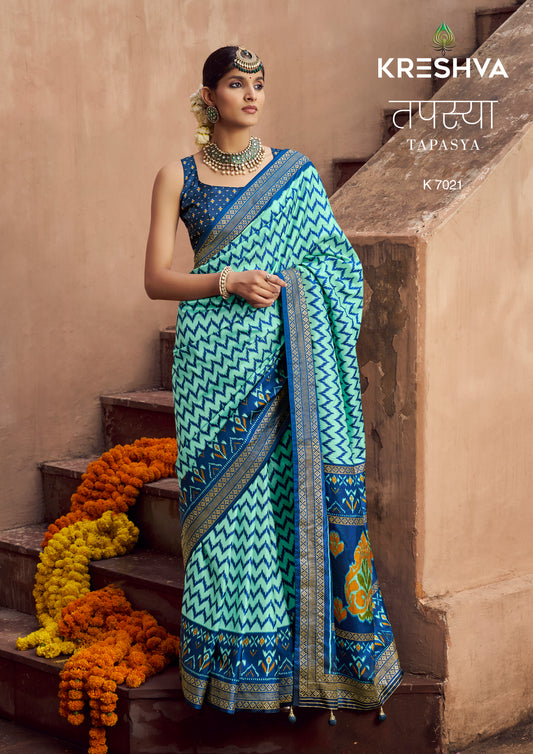 Kreshva Tapasya Mercerizer Sigma Silk 7020 to 7025 Saree Collection 2025
