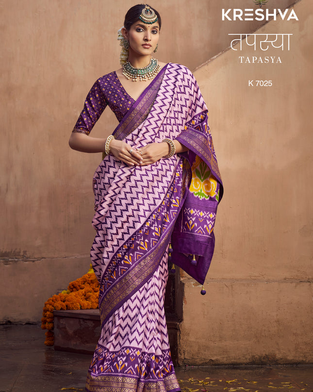 Kreshva Tapasya Mercerizer Sigma Silk 7020 to 7025 Saree Collection