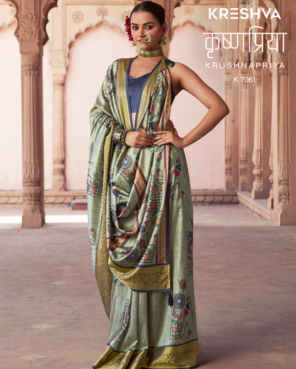 Kreshva Krushnapriya Lux P. V. Silk  Digital Print 7058 To 7065 Diwali Saree 2025