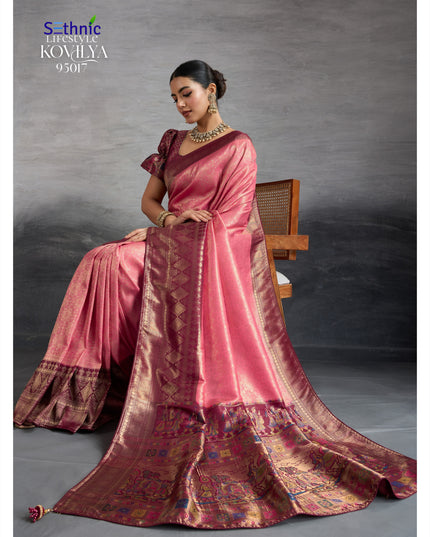 Sethnic Lifestyle Kovilya Vol 5 Babypink Color Wedding Wear