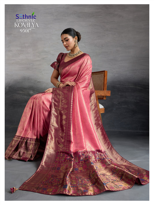 Sethnic Lifestyle Kovilya Vol 5 Babypink Color Wedding Wear