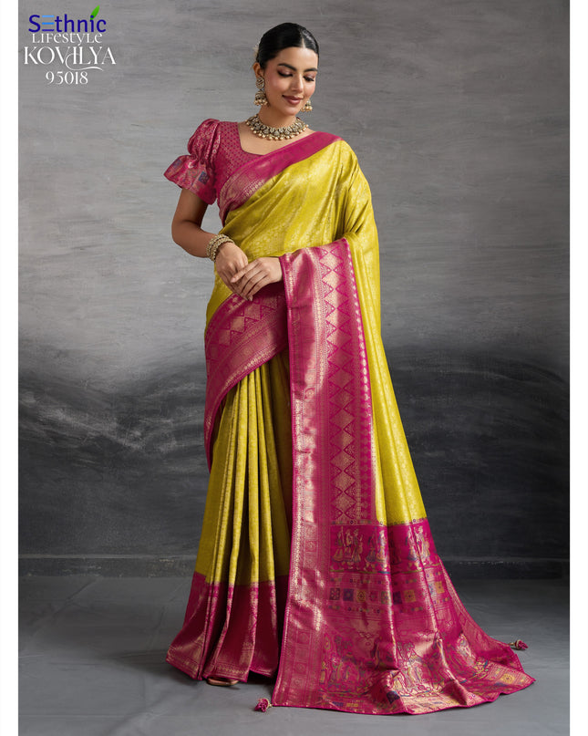 Sethnic Lifestyle Kovilya Vol 5 Yellow Color Wedding Wear