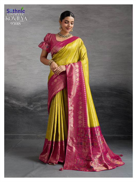 Sethnic Lifestyle Kovilya Vol 5 Yellow Color Wedding Wear