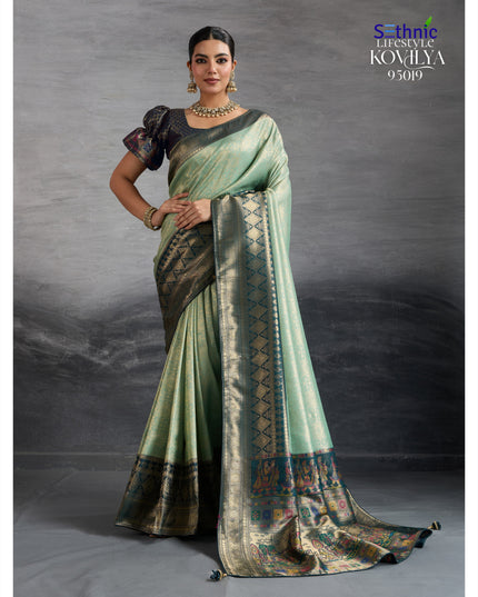 Sethnic Lifestyle Kovilya Vol 5 Celadon Color Wedding Wear Collection