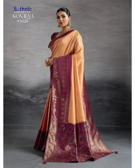 Sethnic Lifestyle Kovilya Vol 5 Cream Color Wedding Wear