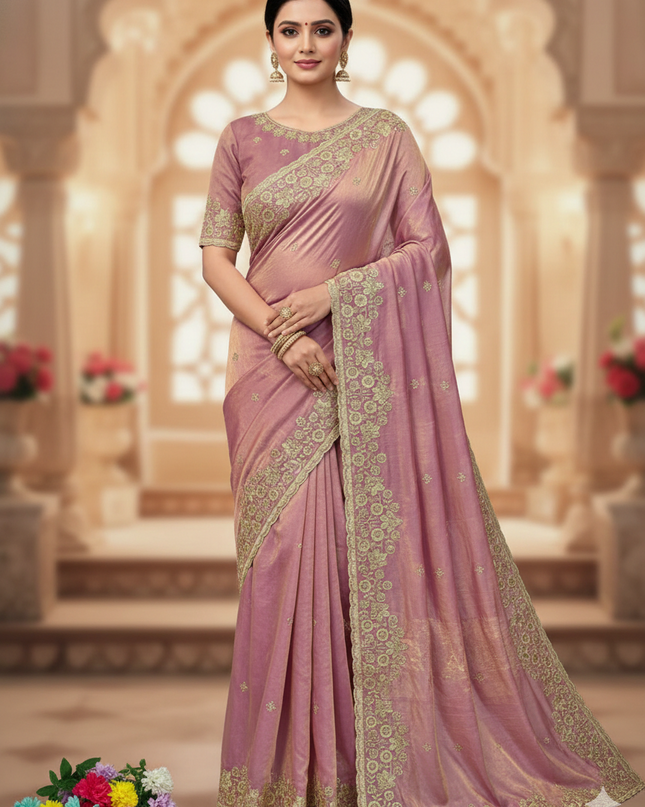 Kusum 818 Fandy Satin Designer Party Wear Saree