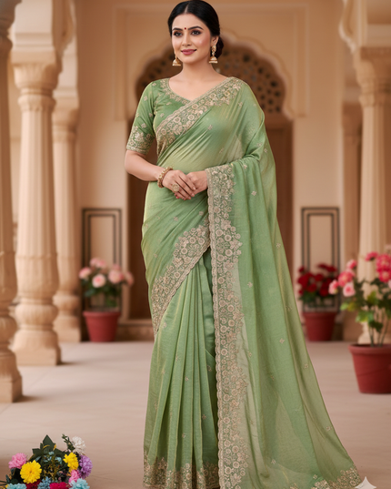 Kusum 818 Fandy Satin Designer Saree For Women