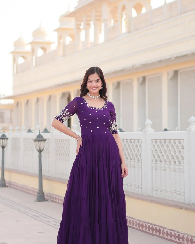 Mohini 1097 Purple Color Embroidery Gown
