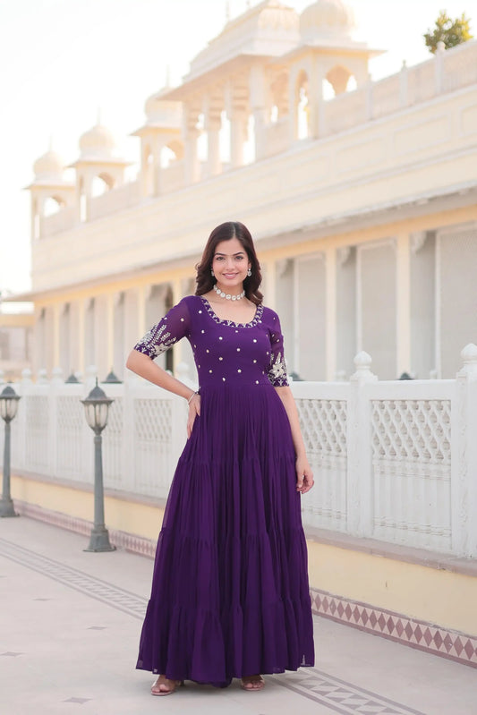 Mohini 1097 Purple Color Embroidery Gown