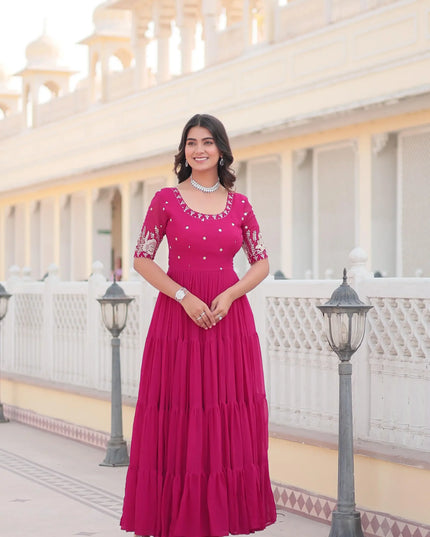 Mohini 1097 Pink Color Embroidery Gown