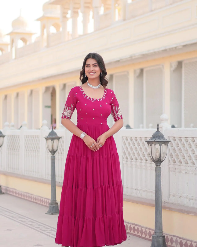 Mohini 1097 Pink Color Embroidery Gown