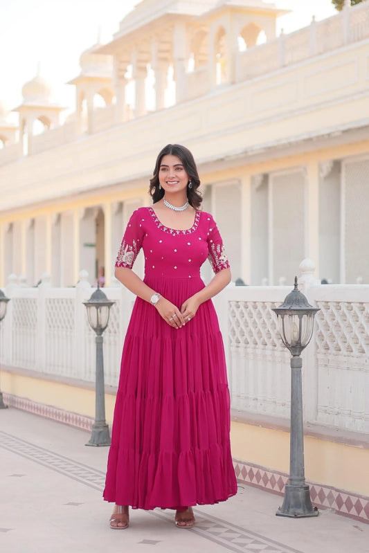 Mohini 1097 Pink Color Embroidery Gown