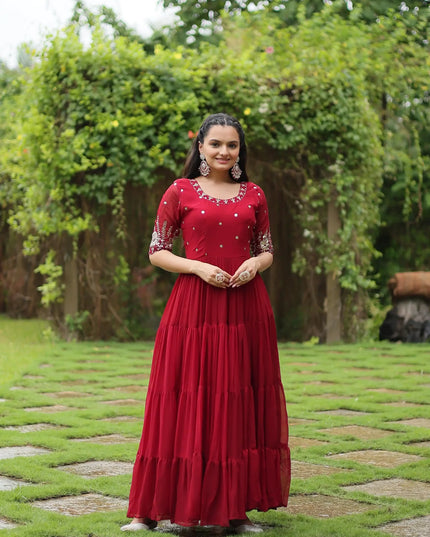 Mohini 1097 Red Color Embroidery Gown