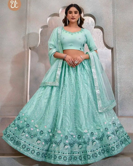 Thredthrill Eeva Vol 1 New Skyblue Color Heavy And Embroidered Lehenga Choli
