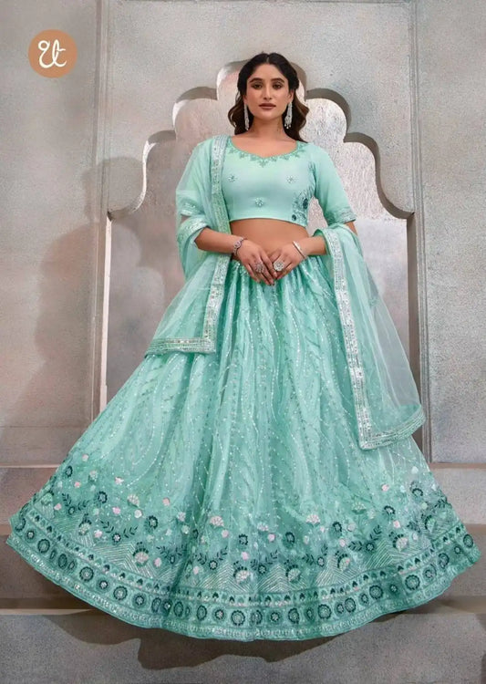 Thredthrill Eeva Vol 1 New Skyblue Color Heavy And Embroidered Lehenga Choli
