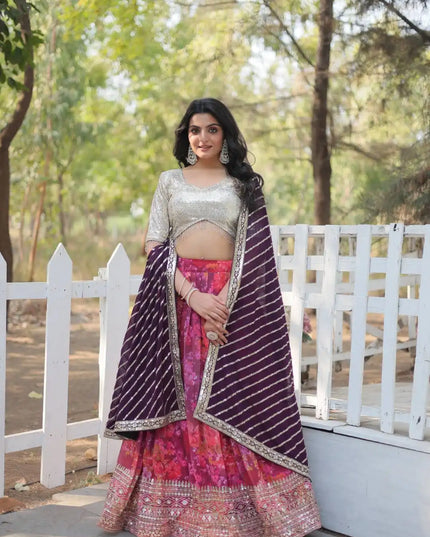 Mohini 7113 Digital Printed Faux Georgette And Sequins Fancy Lehenga Choli