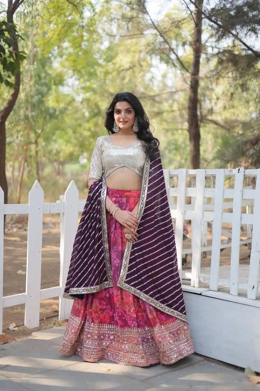 Mohini 7113 Digital Printed Faux Georgette And Sequins Fancy Lehenga Choli