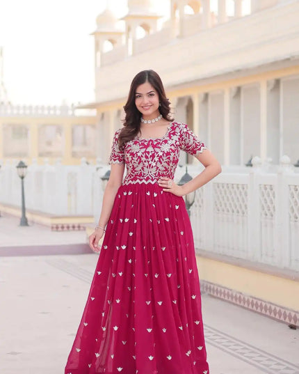 Moni 1095 New Heavy Embroidered Redymade Long Gown