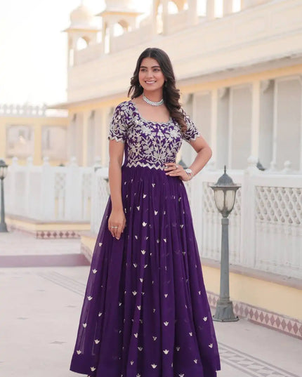 Moni 1095 Faux Blooming Long Gown latest Collection