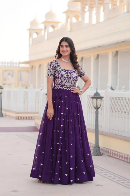 Moni 1095 Faux Blooming Long Gown latest Collection