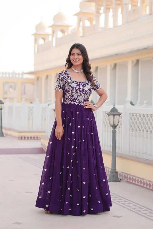 Moni 1095 Faux Blooming Long Gown latest Collection