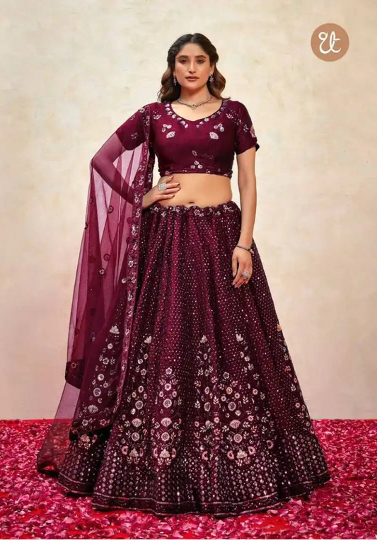 Threadthrill Elegance Vol 1 New Heavy Maroon Color Embroidered Lehenga Choli
