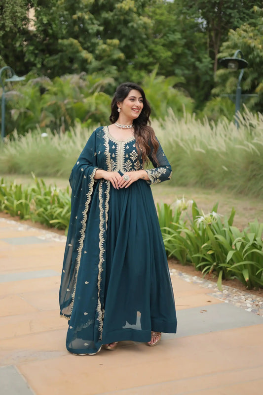 Mohini 9189 Embroidered New Gown And Dupatta Collection