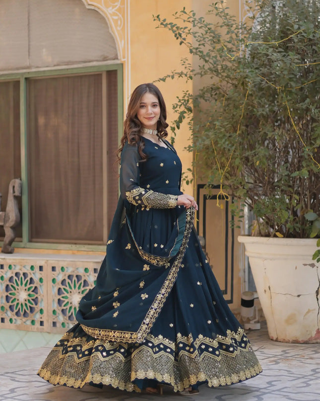 Mohini 9211 Sequins Embroidery Gown With Dupatta Online