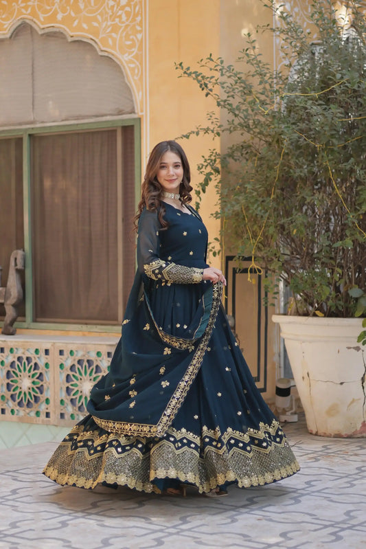 Mohini 9211 Sequins Embroidery Gown With Dupatta Online